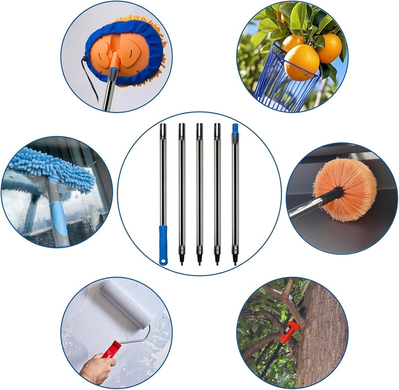 SACKORANGE 6.5 Ft Extension Pole + Joint Angle Adaptor, Paint Roller Stainless-Steel Threaded Splicing Extension Poles for Hand Drywall Sander Wall Cleaning and Polishing Paint Roller Brushes (6.5 Feet) - Image 5